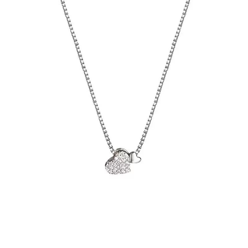 Double Love Necklace For Women Light Luxury Minority Simple Design